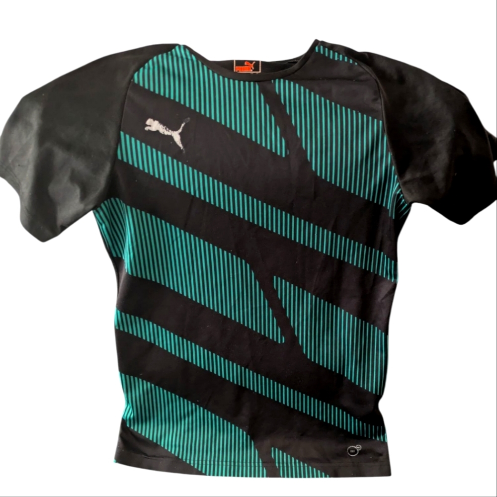 Free With Purchase Puma Black and Green Graphic Tee